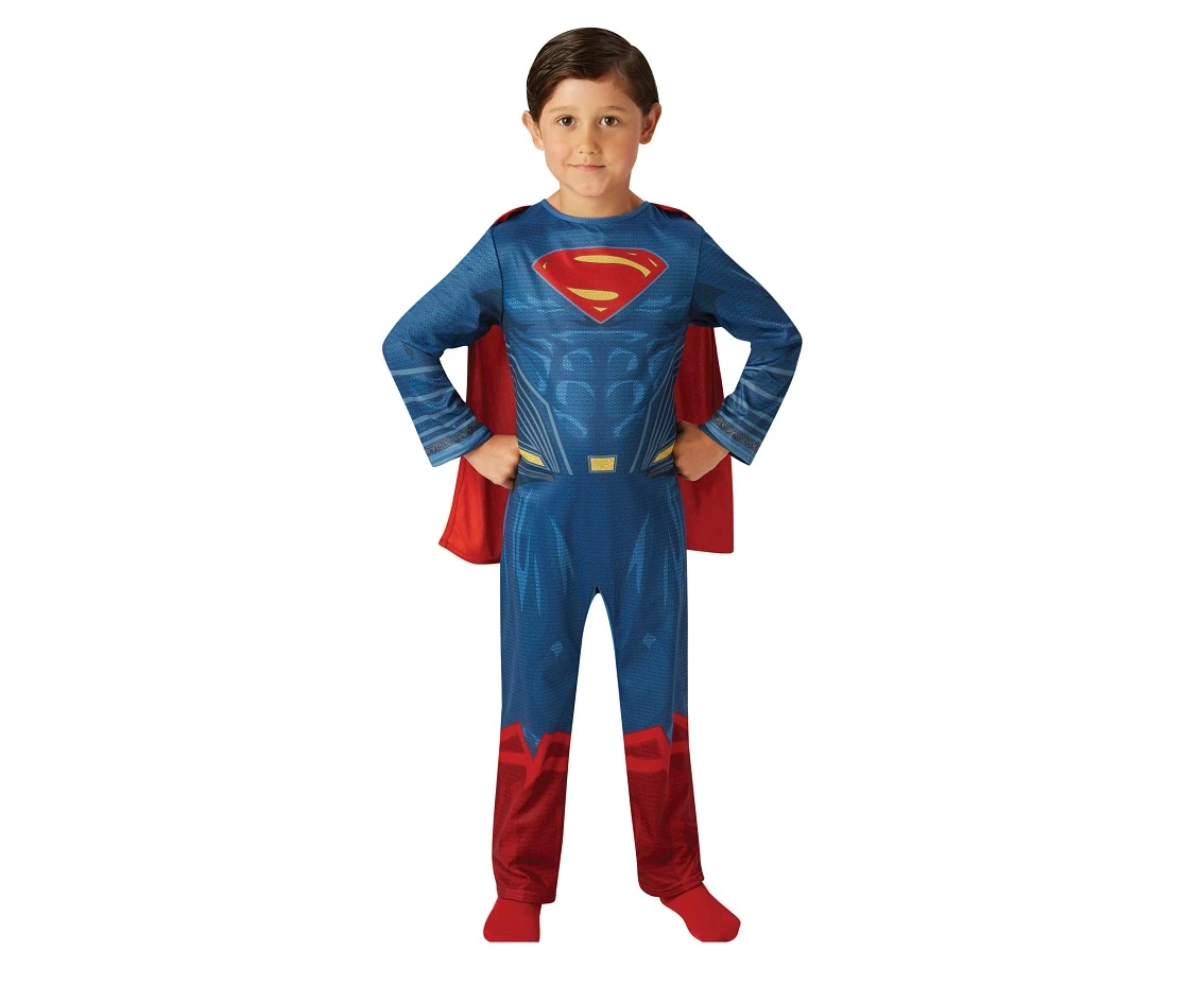 Includes: Superman printed jumpsuit and detachable cape